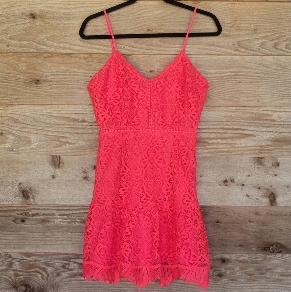BB Dakota RSVP Party Had Arrived Hot Pink Lace Dress Size 6